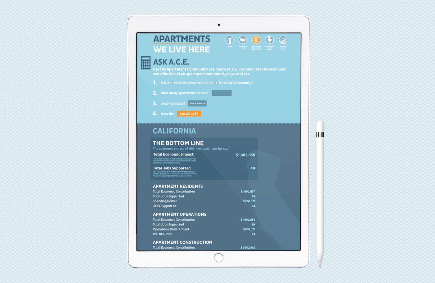 National Apartment Association website on iPad